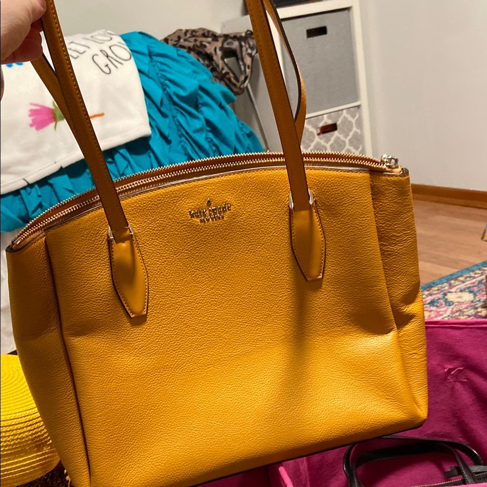 Kate Spade Yellow Leather Tote Bag